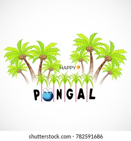 Vector illustration of a background for Happy Pongal religious traditional festival.