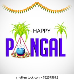 Vector illustration of a background for Happy Pongal religious traditional festival.