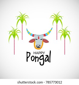 Vector illustration of a background for Happy Pongal religious traditional festival.