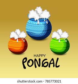 Vector illustration of a background for Happy Pongal religious traditional festival.