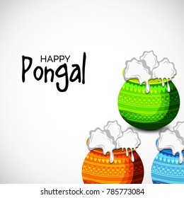 Vector illustration of a background for Happy Pongal religious traditional festival.