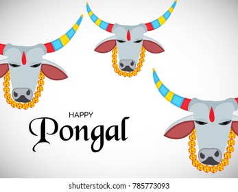 Vector illustration of a background for Happy Pongal religious traditional festival.