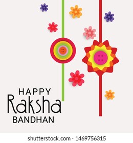  Vector illustration of a Background for Happy Raksha Bandhan Indian festival of sisters and brothers. 