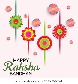  Vector illustration of a Background for Happy Raksha Bandhan Indian festival of sisters and brothers. 