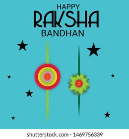  Vector illustration of a Background for Happy Raksha Bandhan Indian festival of sisters and brothers. 
