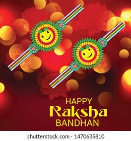 Vector illustration of a Background for Happy Raksha Bandhan Indian festival of sisters and brothers. 