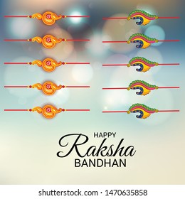 Vector illustration of a Background for Happy Raksha Bandhan Indian festival of sisters and brothers. 