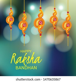 Vector illustration of a Background for Happy Raksha Bandhan Indian festival of sisters and brothers. 