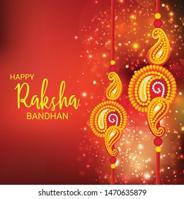 Vector illustration of a Background for Happy Raksha Bandhan Indian festival of sisters and brothers. 