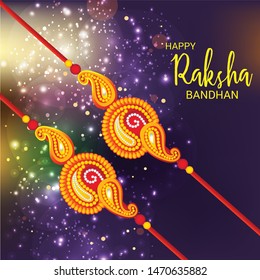 Vector illustration of a Background for Happy Raksha Bandhan Indian festival of sisters and brothers. 