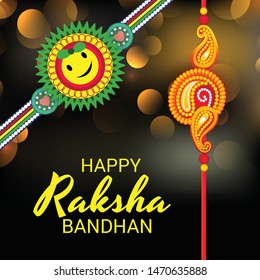 Vector illustration of a Background for Happy Raksha Bandhan Indian festival of sisters and brothers. 