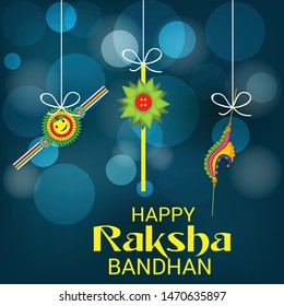 Vector illustration of a Background for Happy Raksha Bandhan Indian festival of sisters and brothers. 