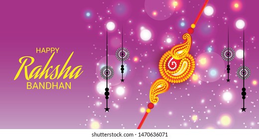 Vector illustration of a Background for Happy Raksha Bandhan Indian festival of sisters and brothers. 