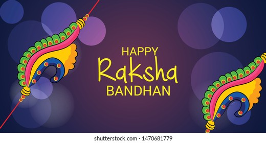  Vector illustration of a Background for Happy Raksha Bandhan Indian festival of sisters and brothers. 