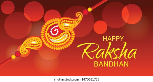  Vector illustration of a Background for Happy Raksha Bandhan Indian festival of sisters and brothers. 