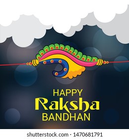  Vector illustration of a Background for Happy Raksha Bandhan Indian festival of sisters and brothers. 