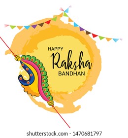  Vector illustration of a Background for Happy Raksha Bandhan Indian festival of sisters and brothers. 