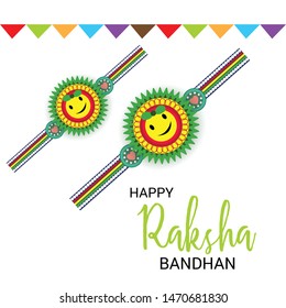  Vector illustration of a Background for Happy Raksha Bandhan Indian festival of sisters and brothers. 