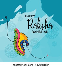  Vector illustration of a Background for Happy Raksha Bandhan Indian festival of sisters and brothers. 