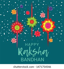 Vector illustration of a Background for Happy Raksha Bandhan Indian festival of sisters and brothers. 