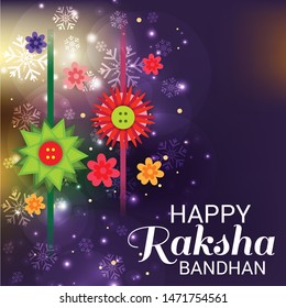Vector illustration of a Background for Happy Raksha Bandhan Indian festival of sisters and brothers. 