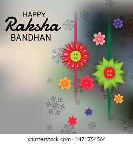 Vector illustration of a Background for Happy Raksha Bandhan Indian festival of sisters and brothers. 