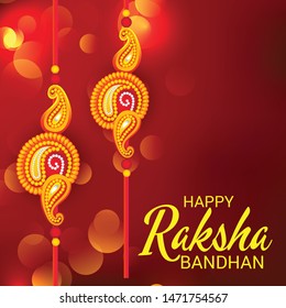Vector illustration of a Background for Happy Raksha Bandhan Indian festival of sisters and brothers. 