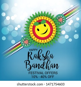 Vector illustration of a Background for Happy Raksha Bandhan Indian festival of sisters and brothers. 