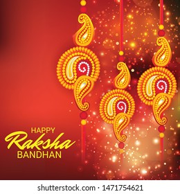 Vector illustration of a Background for Happy Raksha Bandhan Indian festival of sisters and brothers. 