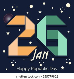 Vector illustration of a background for Happy Republic Day.