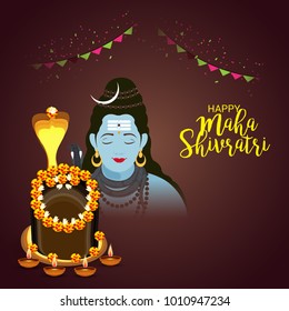 Vector illustration of a Background for Happy Shivratri, birth day of god shankar.