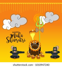 Vector illustration of a Background for Happy Shivratri, birth day of god shankar.