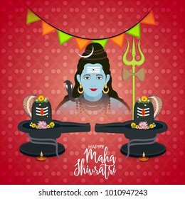 Vector illustration of a Background for Happy Shivratri, birth day of god shankar.