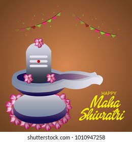 Vector illustration of a Background for Happy Shivratri, birth day of god shankar.
