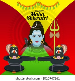 Vector illustration of a Background for Happy Shivratri, birth day of god shankar.