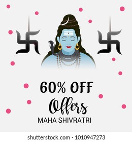 Vector illustration of a Background for Happy Shivratri, birth day of god shankar.
