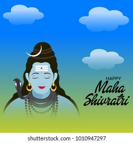 Vector illustration of a Background for Happy Shivratri, birth day of god shankar.