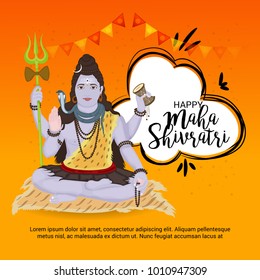 Vector illustration of a Background for Happy Shivratri, birth day of god shankar.