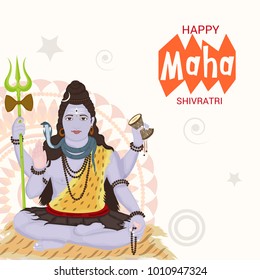 Vector illustration of a Background for Happy Shivratri, birth day of god shankar.
