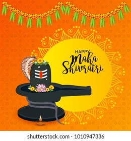 Vector illustration of a Background for Happy Shivratri, birth day of god shankar.