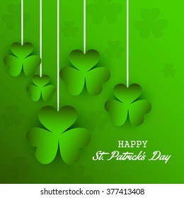 Vector illustration of a background for Happy St. Patrick's Day with Leaves.
