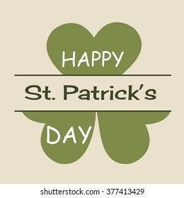 Vector illustration of a background for Happy St. Patrick's Day with Leaves.