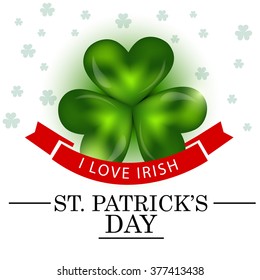 Vector illustration of a background for Happy St. Patrick's Day with Leaves.