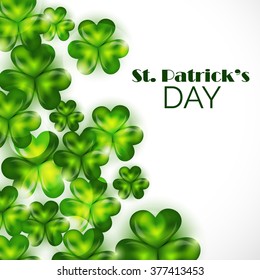 Vector illustration of a background for Happy St. Patrick's Day with Leaves.