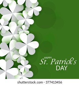 Vector illustration of a background for Happy St. Patrick's Day with Leaves.