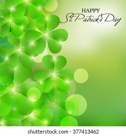 Vector illustration of a background for Happy St. Patrick's Day with Leaves.