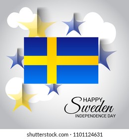 Vector illustration of a Background for Happy Sweden Independence Day.