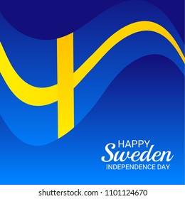 Vector illustration of a Background for Happy Sweden Independence Day.