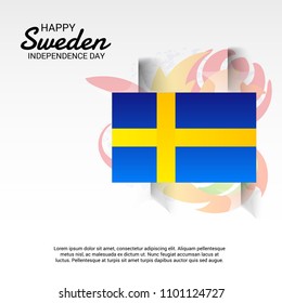 Vector illustration of a Background for Happy Sweden Independence Day.