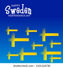 Vector illustration of a Background for Happy Sweden Independence Day.